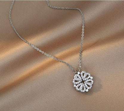 Collar Trébol 4 Corazones acero inoxidable